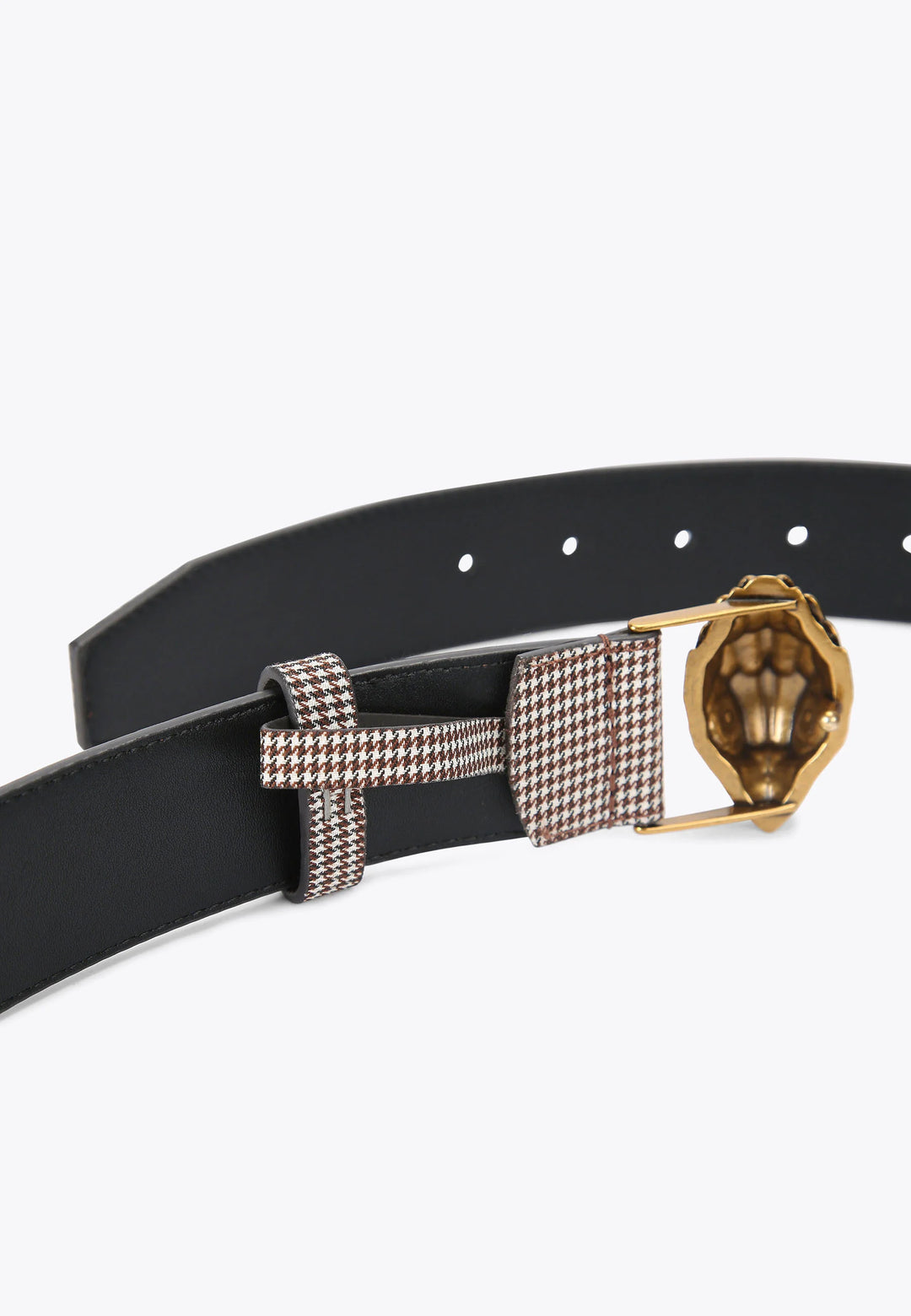KURT GEIGER LONDON Crystal Houndstooth Belt - كيرت غايغر لندن - حزام بنقشة الهاوندستوث مع كريستال