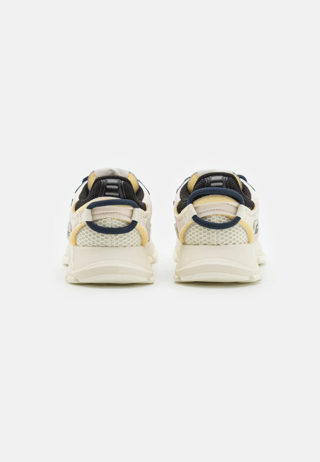 Lacoste Logo-Print Panelled Sneakers | White - لاكوست - حذاء رياضي بألواح وشعار مطبوع باللون الأبيض