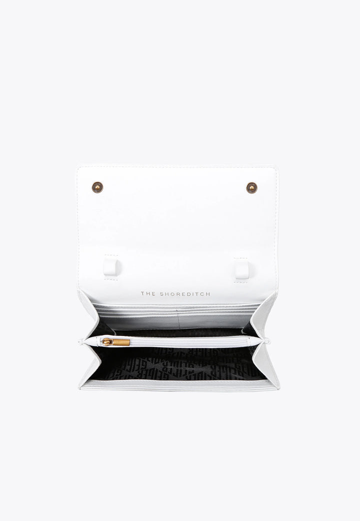 Kurt Geiger London Chain-Strap Embellished Bag | White - كيرت غايغر لندن - حقيبة مزينة بحزام سلسلة باللون الأبيض