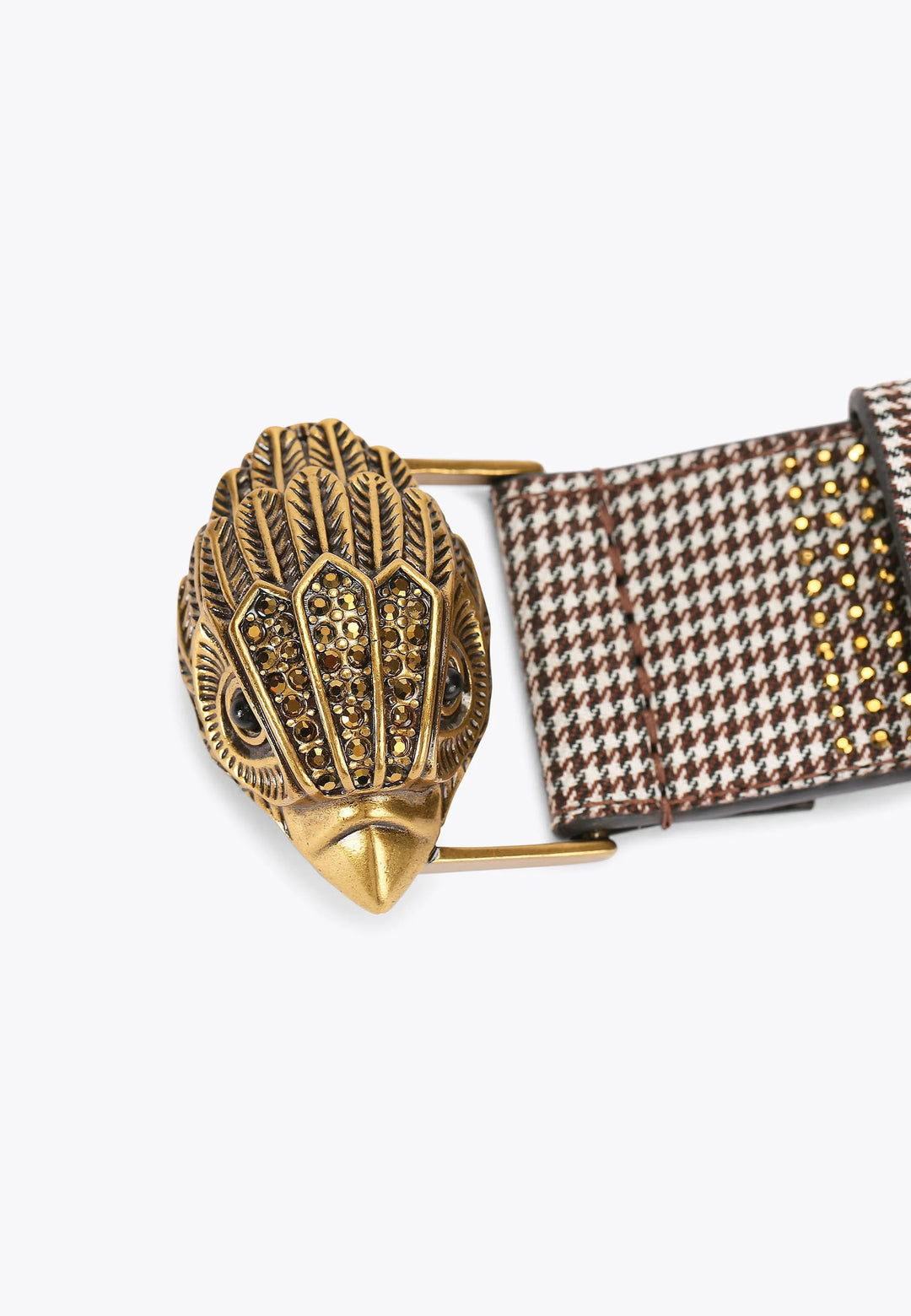 KURT GEIGER LONDON Crystal Houndstooth Belt - كيرت غايغر لندن - حزام بنقشة الهاوندستوث مع كريستال