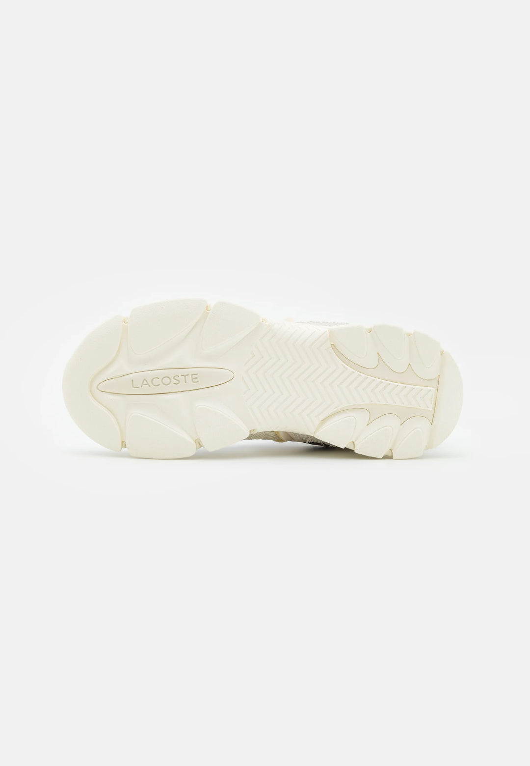 Lacoste Logo-Print Panelled Sneakers | White - لاكوست - حذاء رياضي بألواح وشعار مطبوع باللون الأبيض