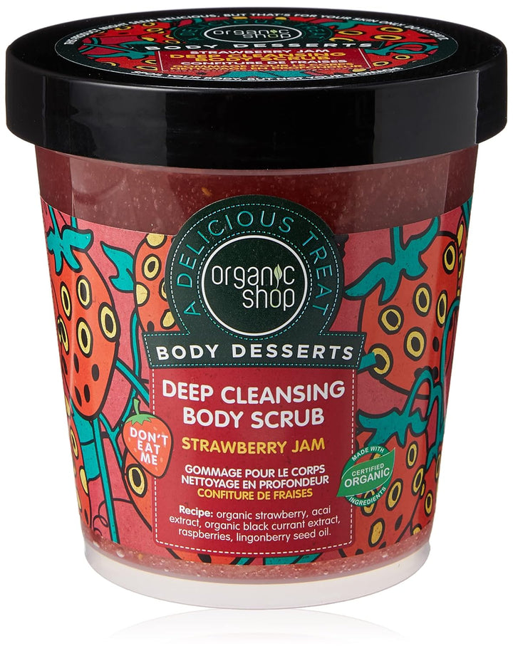 Organic Shop Body Desserts مقشر الجسم بنكهة مربى الفراولة