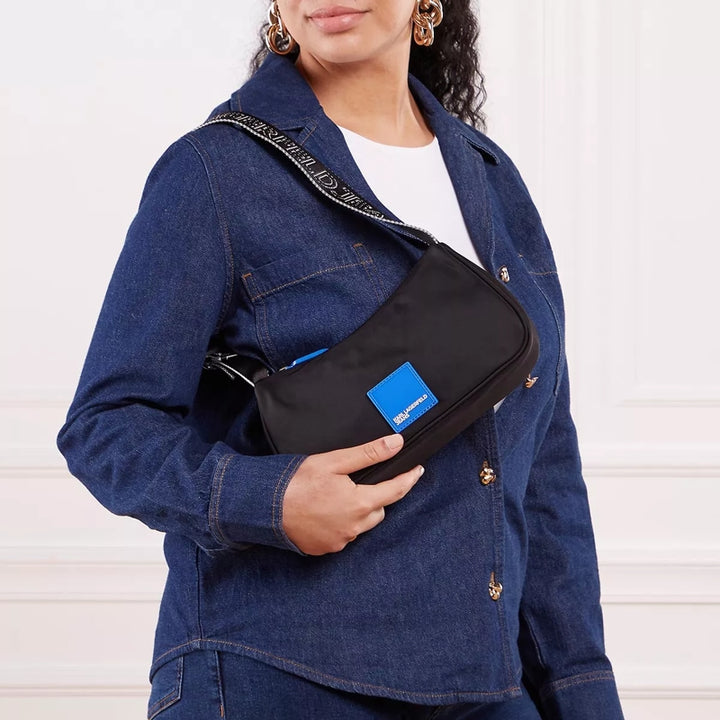 Karl Lagerfeld Jeans Urban Nylon Shoulderbag Black - كارل لاغرفيلد جينز حقيبة كتف حضرية من النايلون سوداء