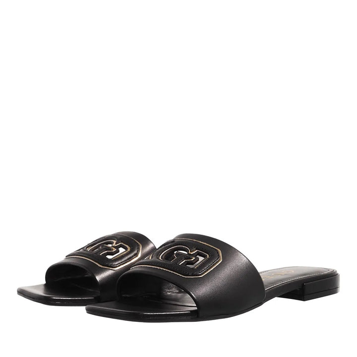 Guess Slides Tarisha Black/Gold - جيس شبشب تاريشا أسود/ذهبي