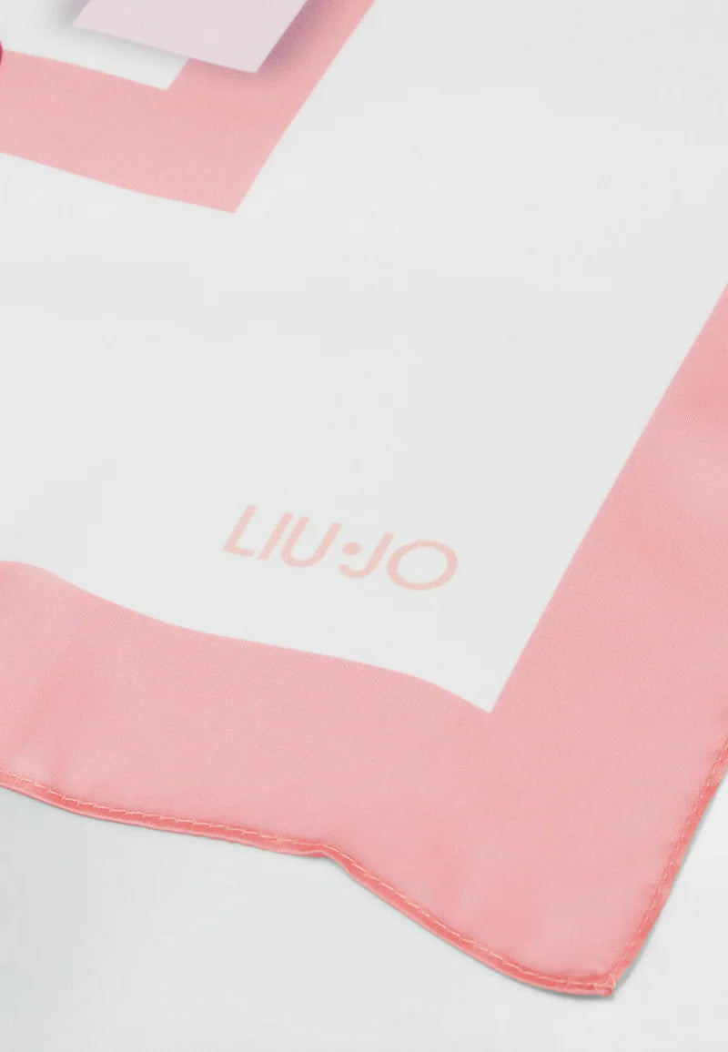 Liu Jo - Liu Jo Floral and Lettering Print Scarf - ليو جو - وشاح ليو جو بطبعة الزهور والحروف