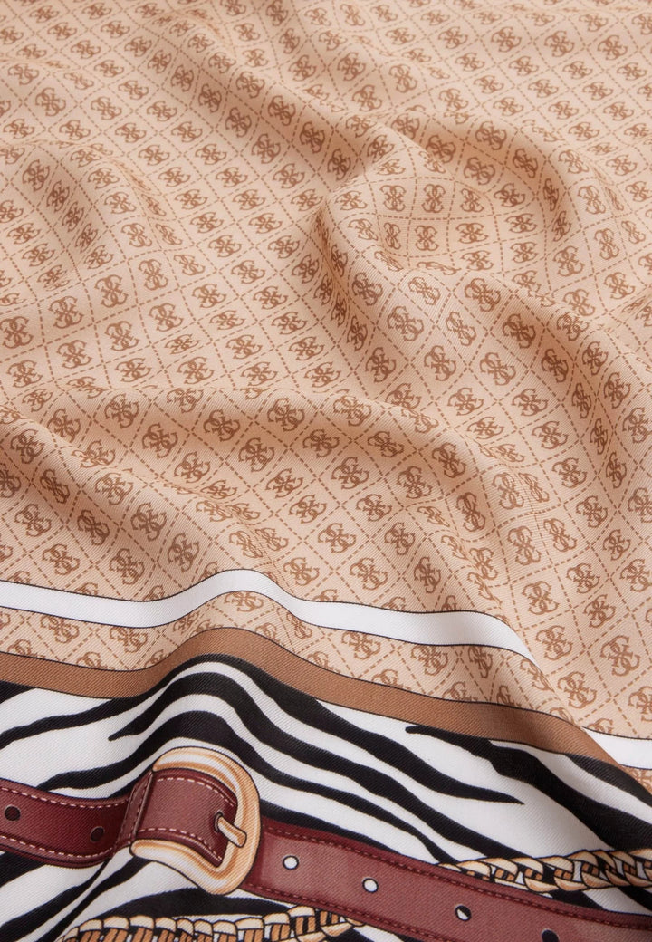 GUESS - Zebra & Belts Print Scarf - جيس - وشاح بطبعة حمار وحشي وأحزمة