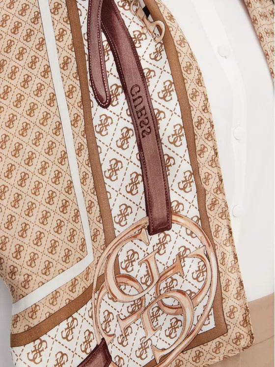 GUESS - Zebra & Belts Print Scarf - جيس - وشاح بطبعة حمار وحشي وأحزمة