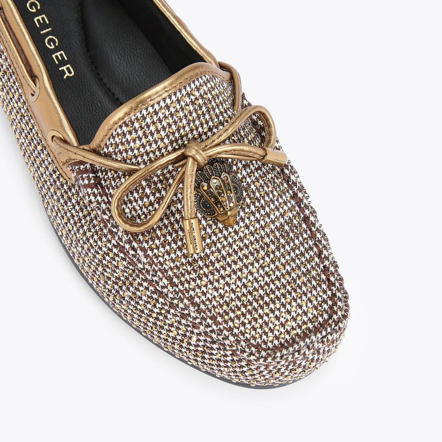 Kurt Geiger London EAGLE - Bootsschuh - Beige/Goldfarben - كيرت غايغر لندن - حذاء قارب EAGLE باللون البيج/الذهبي