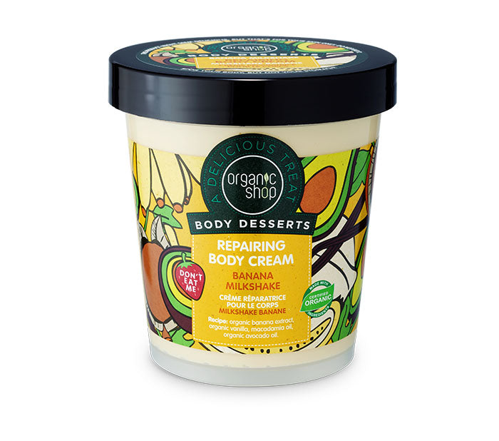 Organic Shop Body Desserts كريم ترميم الجسم بنكهة ميلك شيك الموز