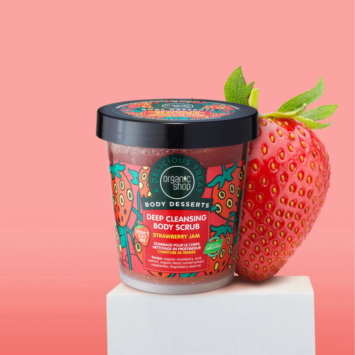 Organic Shop Body Desserts مقشر الجسم بنكهة مربى الفراولة