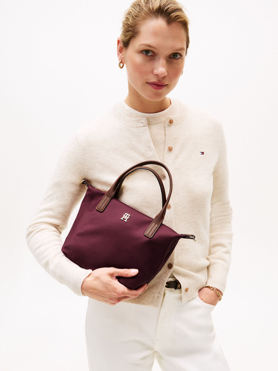 Tommy Hilfiger Webbing Crossbody Tote Bag - تومي هيلفيغر حقيبة توت بحمالة كروس ويبنج