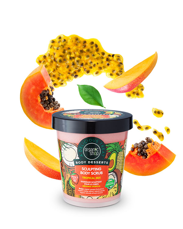 Organic Shop Body Desserts مقشر الجسم بنكهة المزيج الاستوائي
