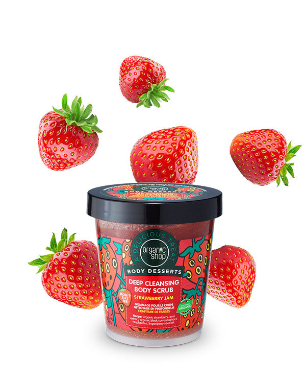 Organic Shop Body Desserts مقشر الجسم بنكهة مربى الفراولة
