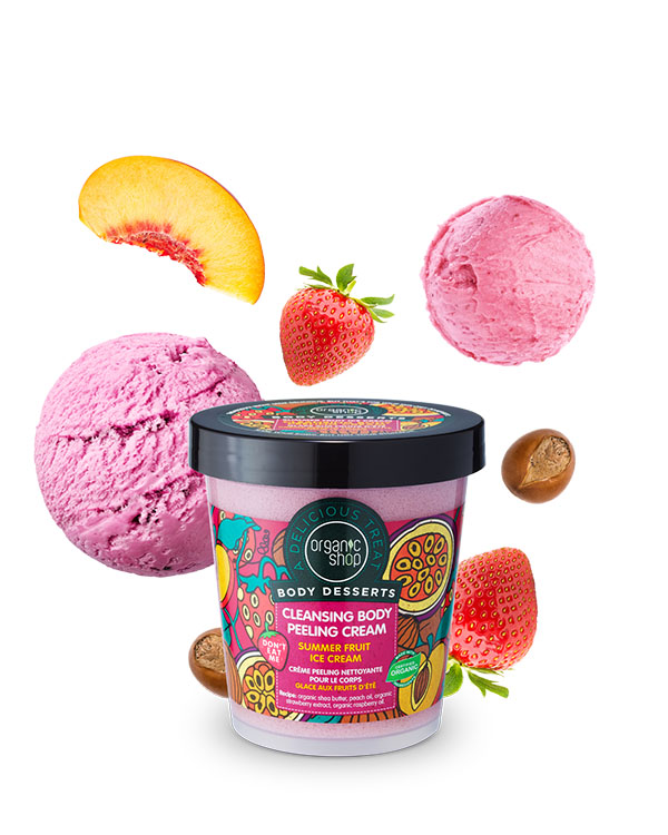 Organic Shop Body Desserts مقشر الجسم بتركيبة الآيس كريم بنكهة الفواكه الصيفية