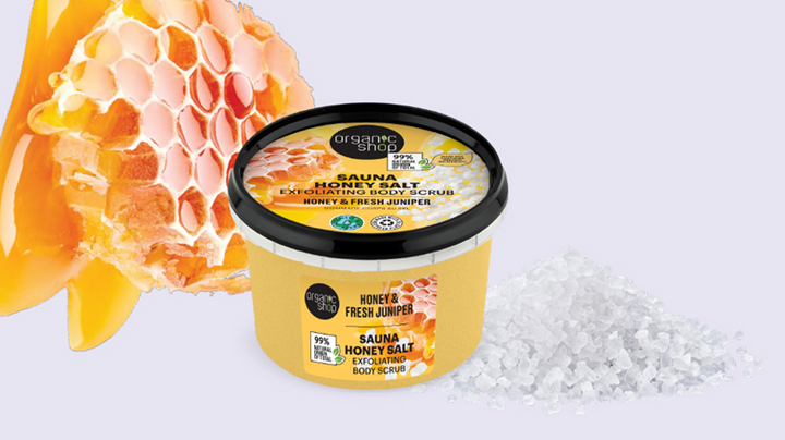 Organic Shop Body Desserts مقشر الجسم بنكهة العسل والعرعر الطازج